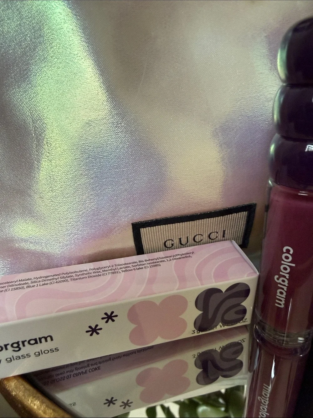Gucci Eternite De Beaute Foundation Cologram gloss w free Gucci Cosmetic Bag New